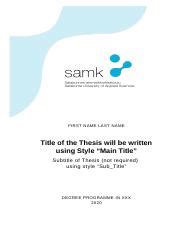 samk thesis